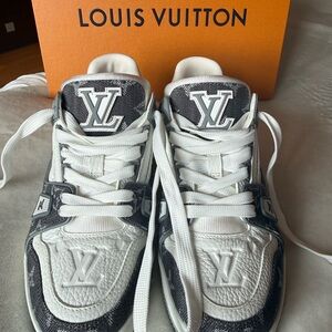 Louis Vuitton Monogram White and Gray Sneakers